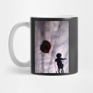 Biker With Red Balloons Shadows Mug